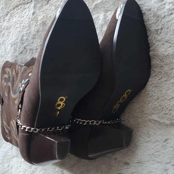 Dingo Victoria Brown Suede Leather Western Cowboy Boots Stitching Bead Size 8.5M - Picture 11 of 11